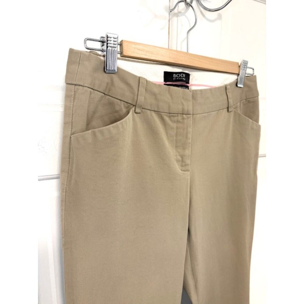 Body By Victoria Christine Fit Dress Pants Womens Sz 4 Khaki Low Rise Flare Y2K - Picture 3 of 13
